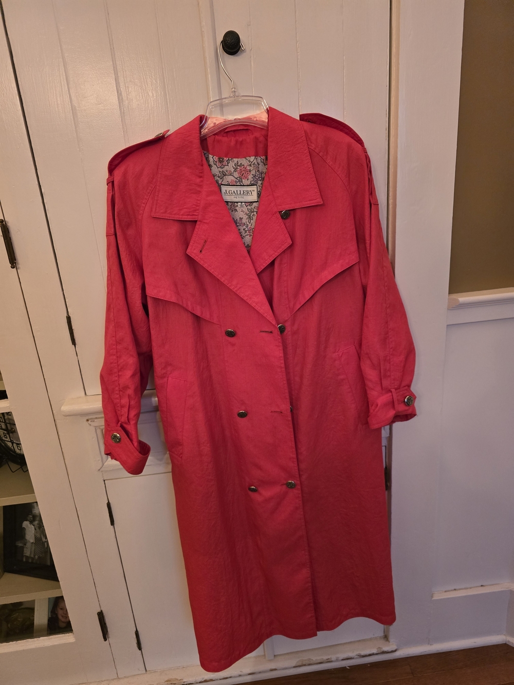 Vibrant Pink Double-Breasted Trench Coat